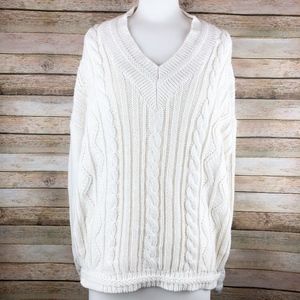 Vintage Chunky Knit Grandpa Sweater Size Medium